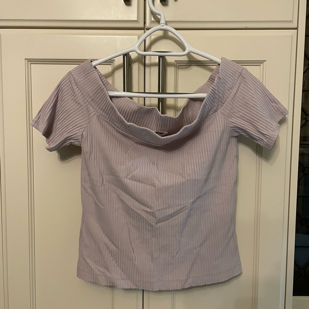 Aritzia Wilfred Off-Shoulder Ribbed Top